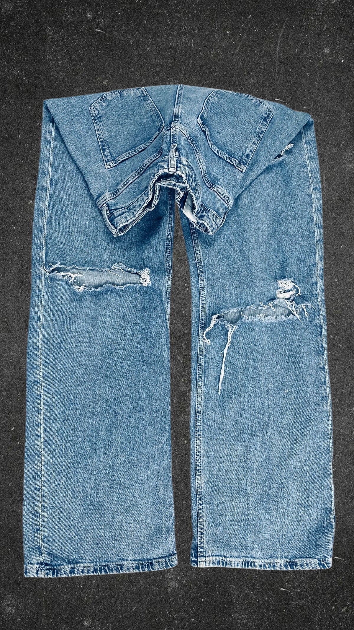 H&M KNEE RIPPED WIDE LEG - UK 4