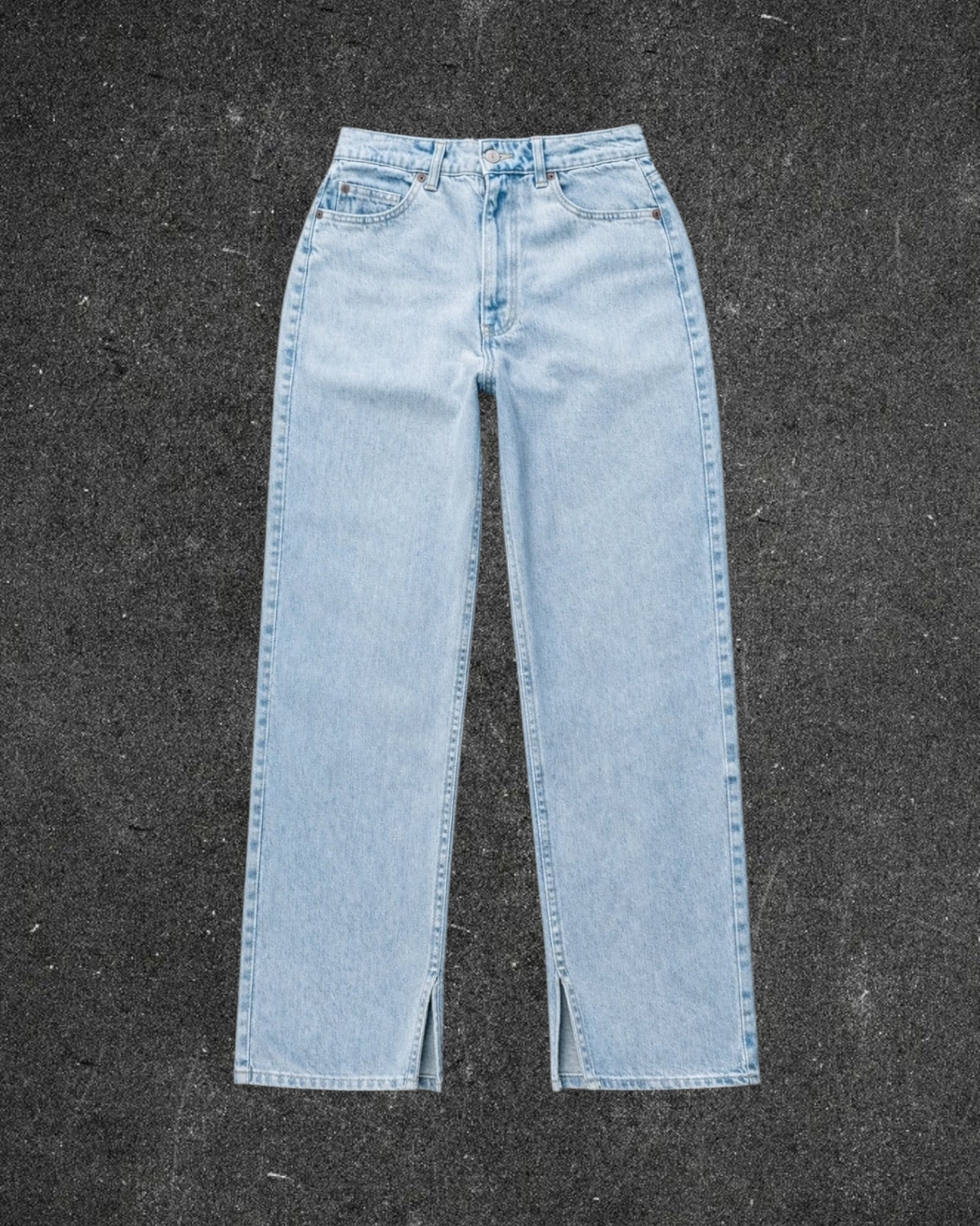 STRADIVARIUS SIDE SLIT STRAIGHT LEG JEANS - UK 12
