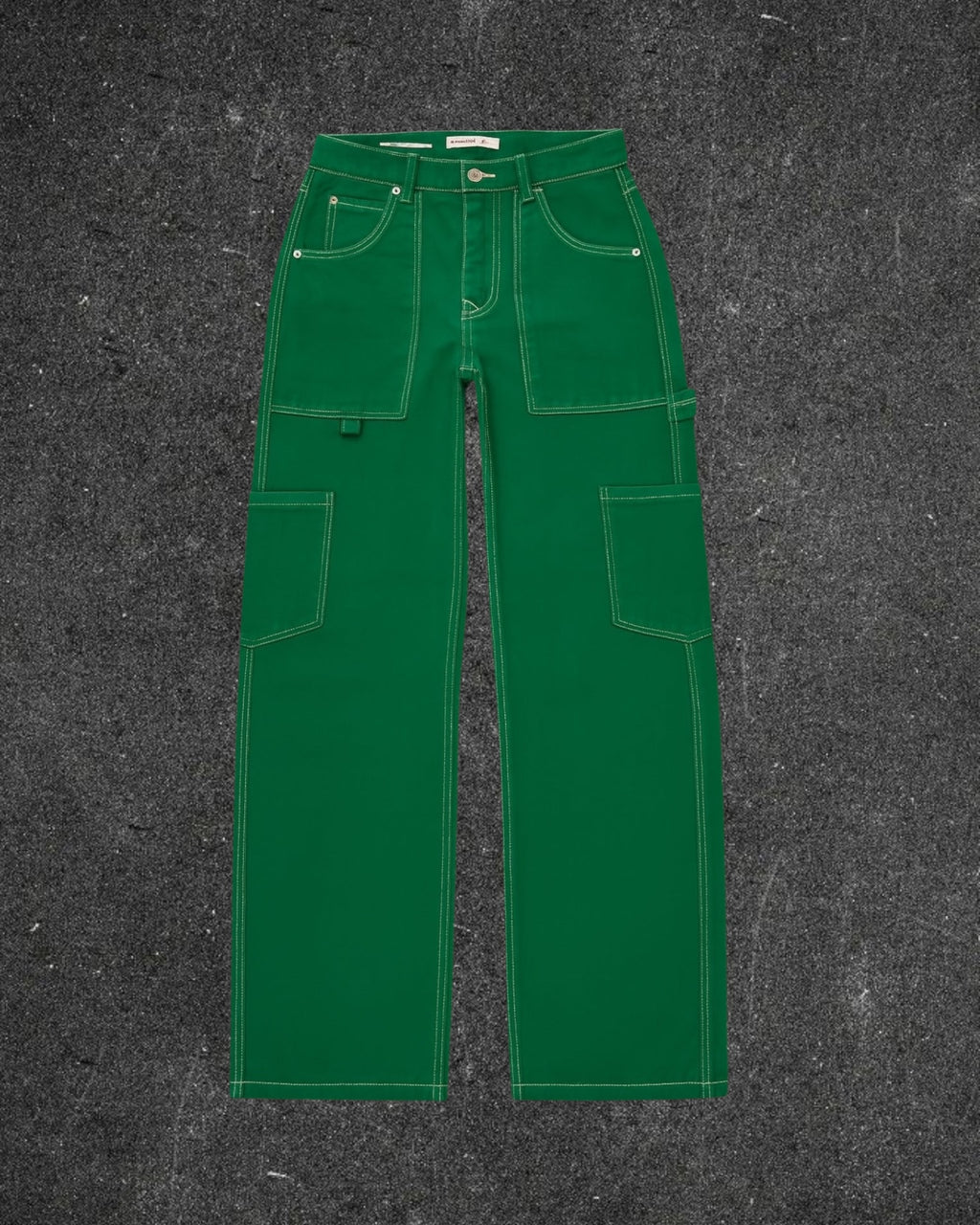 BERSHKA STRAIGHT LEG CARGO JEANS - UK 6
