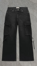 ZARA WIDE LEG CARGO JEANS - UK 12