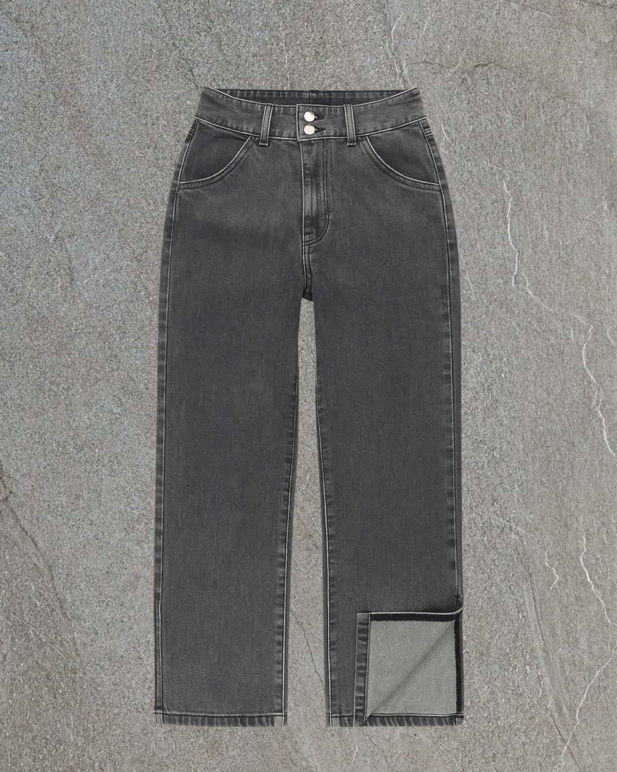 SHEIN SIDE SLIT STRAIGHT LEG JEANS - UK 8
