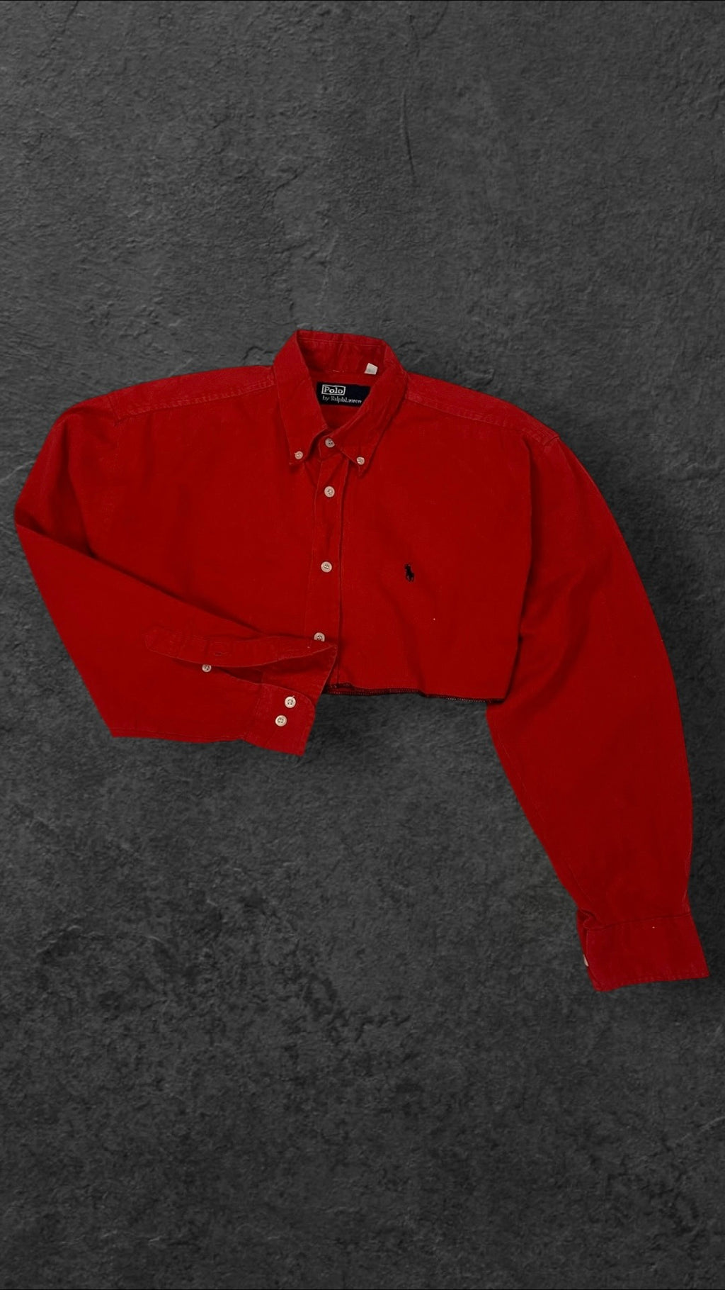 RALPH LAUREN BAGGY CROPPED LONG SLEEVED SHIRT