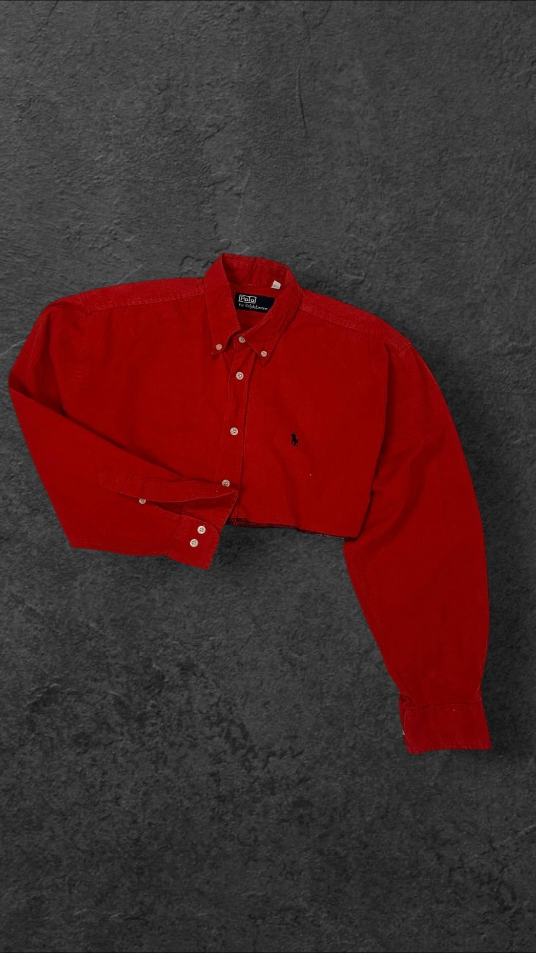 RALPH LAUREN BAGGY CROPPED LONG SLEEVED SHIRT