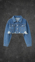 SHEIN BAGGY CROPPED DENIM JACKET - UK 8