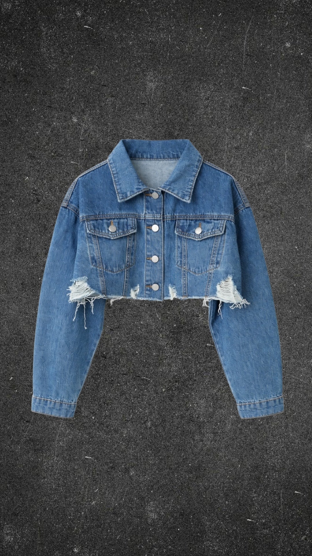 SHEIN BAGGY CROPPED DENIM JACKET - UK 8