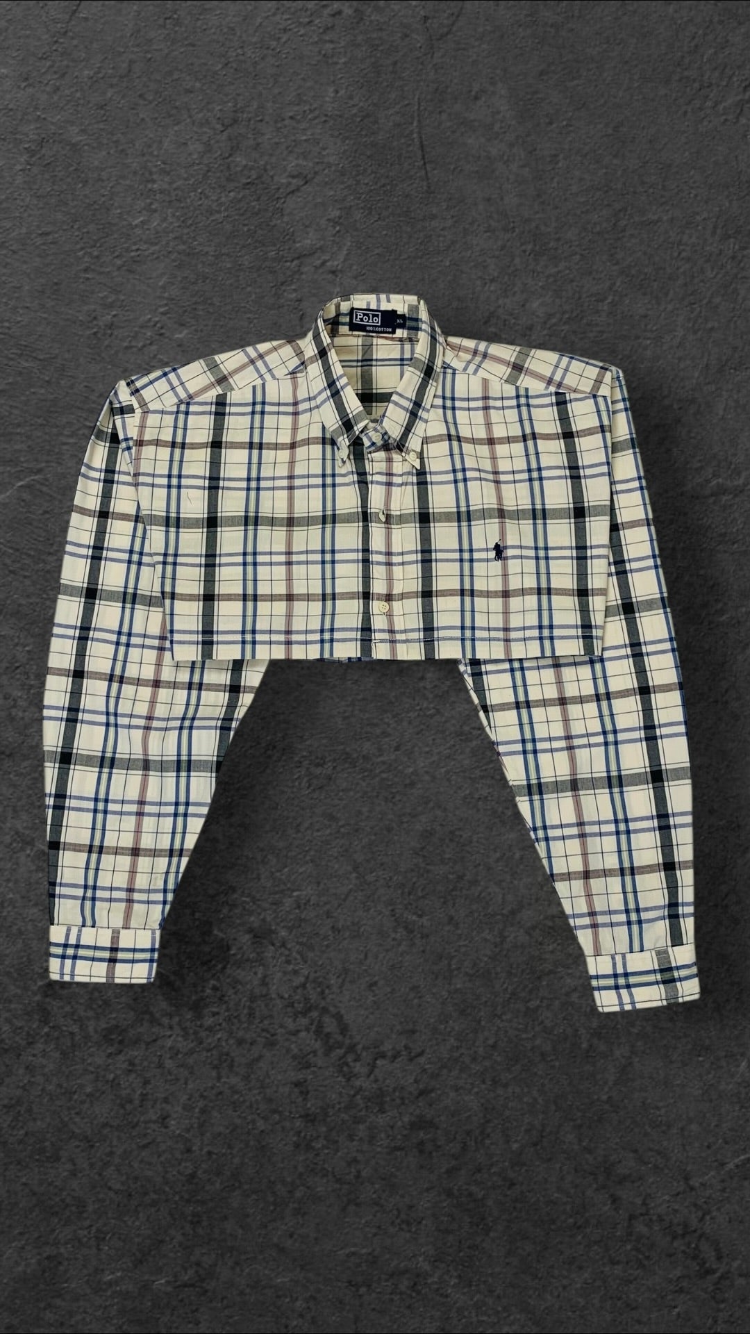 RALPH LAUREN CROPPED BAGGY LONG SLEEVED SHIRT