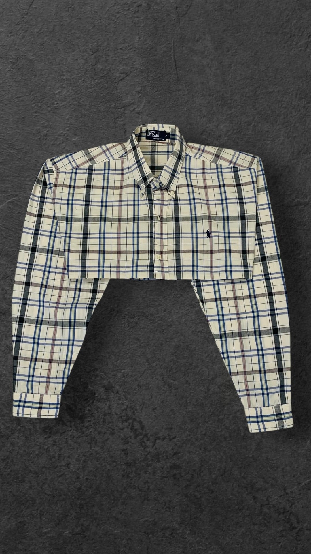 RALPH LAUREN CROPPED BAGGY LONG SLEEVED SHIRT