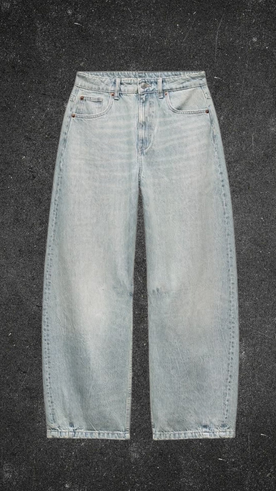 BERSHKA BAGGY LOOSE FIT BARREL JEANS - UK 16