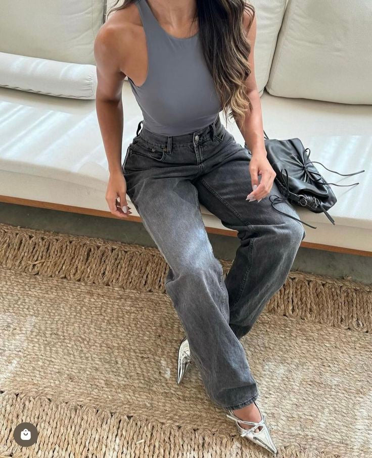 BASS & C0 STRAIGHT LEG VINTAGE JEANS - UK 14